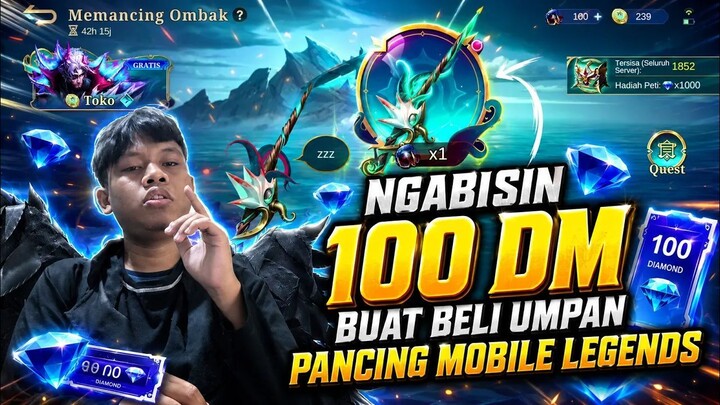 Ngabisin 100 dm buat beli umpan pancing mobile legends