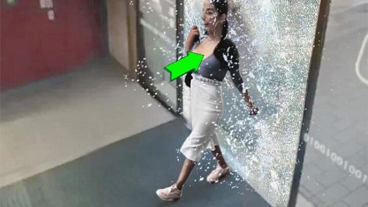 لحظة انفجار الزجاج غير الصيني—هذه هي عاقبة التحدّث بالهاتف أثناء السير!