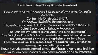 Jon Antony – Blog Money Blueprint Download Course Download