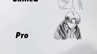 There are four levels of drawing for Captain Levi. Which one do you like?