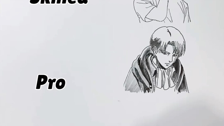 There are four levels of drawing for Captain Levi. Which one do you like?