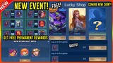 NEW EVENT! NEW LUCKY SHOP SKIN + FREE PERMANENT RECALL | STARLIGHT SKIN FOR JULY SKIN MOBILE LEGENDS