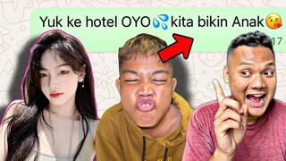 Prank bocil nyamar jadi cewe Seksi💦 auto Diajak ke hotel oyo 😱