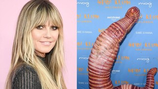 Victoria's Secret supermodel transforms into a giant earthworm! She's the queen of Halloween, a life