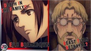 A Tragic Death & Zeke is Alive!! | Attack on Titan Season 4 Episode 8 Breakdown