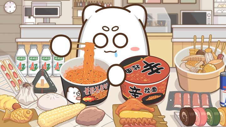 [Animation Mukbang] A quick late-night snack at the convenience store