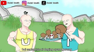 Upil dan Ipil makan ayam goreng