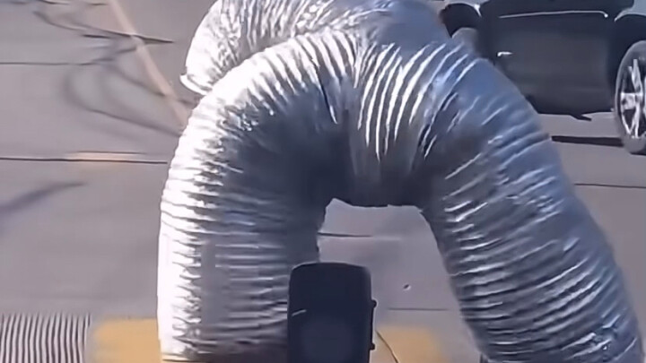 Seems like wearing a mask, but actually taking it off.