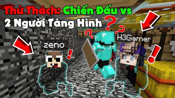 MINECRAFT THỬ THÁCH chiến đấu vs 2 người tàng hình trong đấu trường khoáng sản...