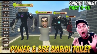 PERBANDINGAN KEKUATAN & UKURAN SEMUA KARAKTER SKIBIDI TOILET EPISODE 1-41 (Power & Size Comparison)