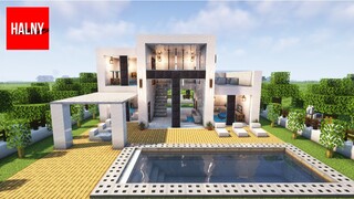 Mansion in Minecraft with swimming pool (TUTORIAL)