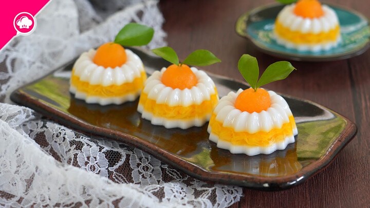 วุ้นทองมงคล ไอเดียขนมไทยประยุกต์ สูตรและเทคนิคการทำ ⓒ Sweet Golden Jelly Cake