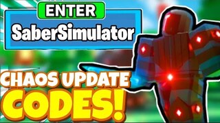 SECRET OP codes in Roblox SABER SIMULATOR Chaos Update