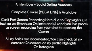 Kristen Boss course  Social Selling Academy download