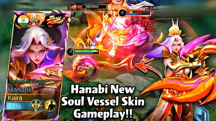 HANABI NEW SOUL VESSEL SKIN GAMEPLAY!❤️VESSEL OF RAGE🔥