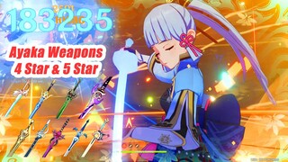 Ayaka 4 Star & 5 Star Weapons Damage Showcase - Genshin Impact 2.0