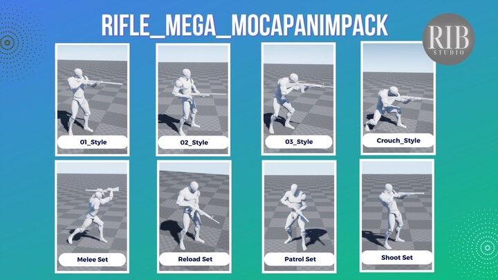 Rifle_Mega_MocapAnimPack 步枪_超级_动作捕捉动画包 - UE