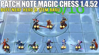 PATCH NOTE MAGIC CHESS 1.4.52 - WANWAN BUFF, MOSKOV NERF, TAMBAHAN ITEM BARU,COMMANDER BARU