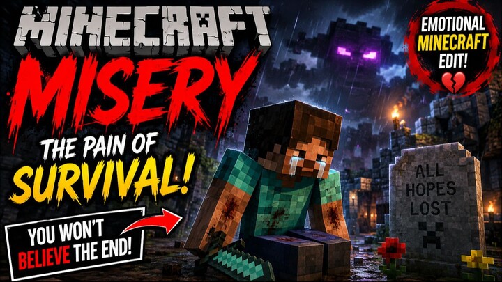 Minecraft Misery 💔⛏️ | The Most Emotional Minecraft Edit 😭🔥 | Minecraft Gameplay