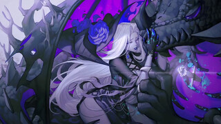 Painting using iPad Pro - the Witch and the dragon that died for her
