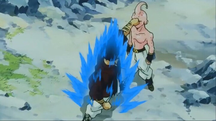Mr. Satan (SSJB, power level ~10 Trillion) destroys Majin Buu in 20 seconds