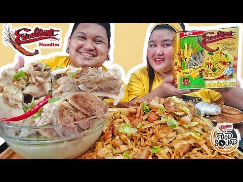 EXCELLENT PANCIT CANTON with WHOLE WHEAT MUKBANG