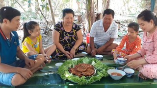 Cá Lòng Tong Chiên Bột Cuốn Rau Sống Chấm Mắm Chua Ăn Mừng Chòi Mới| TKQ & Family T579