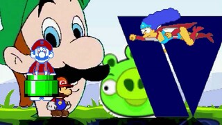 AN Mugen Request #1795: Paper Mario, Grand Dad, Hotel Luigi VS Marge Simpson, Viacom, King Pig