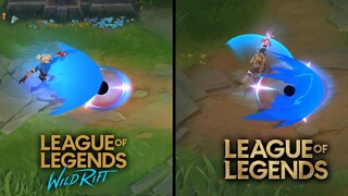 Wild Rift Academia Ezreal vs LOL PC Academia Ezreal