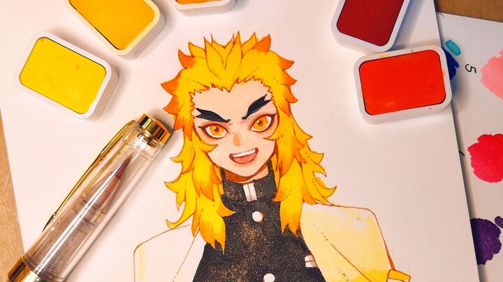 [Demon Slayer] [Color ink painting] Rengoku Kyoujurou