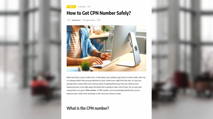 Easy Way Around Here Is to Get a CPN Number.
