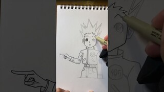 Drawing Gon Freecss from HunterXHunter