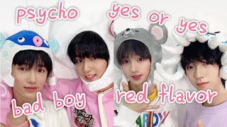 رقصت مجموعة الصبيان الصغار على الهواء مباشرة على أنغام أغاني Red Beibei Psycho + Bad Boy + Red Flavo