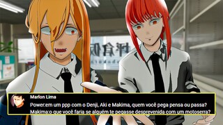 power e makima respondem suas perguntas em chainsaw man vr