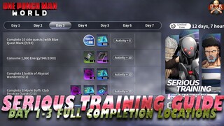 [One Punch Man World] - Serious Training guide! How to COMPLETE ALL missions for Day 1-3!