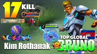 Bruno Godlike Damage! That Speed Build ATK | Top Global Bruno Gameplay By Kim Rothanak ~ MLBB