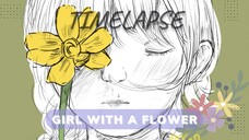 Doodling | Girl Holding A Flower ๐บ