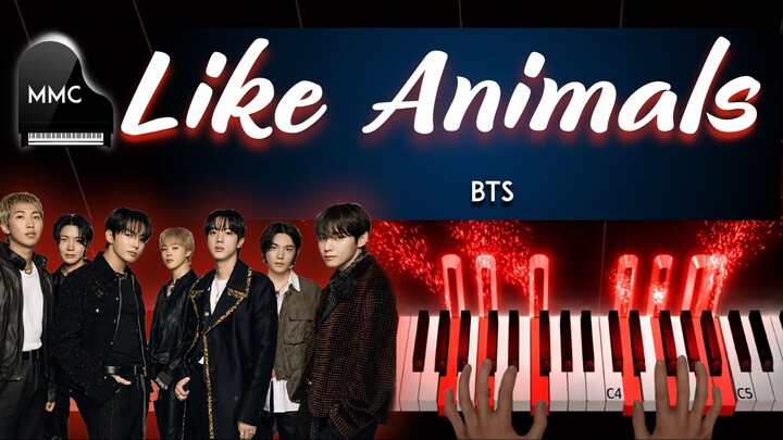 Like Animals by BTS piano cover/tutorial + sheet music + lyrics