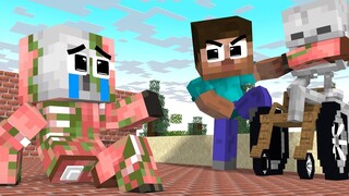 Monster School Family Zombie Pigman ภาพยนตร์แอนิเมชั่น Minecraft เต็มเรื่อง