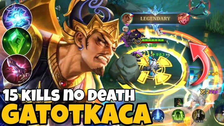 15 Kills No Death!! Gatotkaca Best Build 2022 ~ MLBB