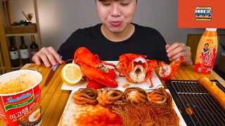 Mukbang mì và bạch tuộc cay phần 4 #anngon