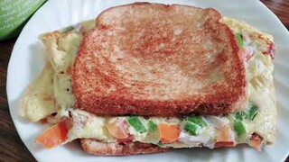 Ham  Egg and Cheese with Toast for Breakfast /Cooking