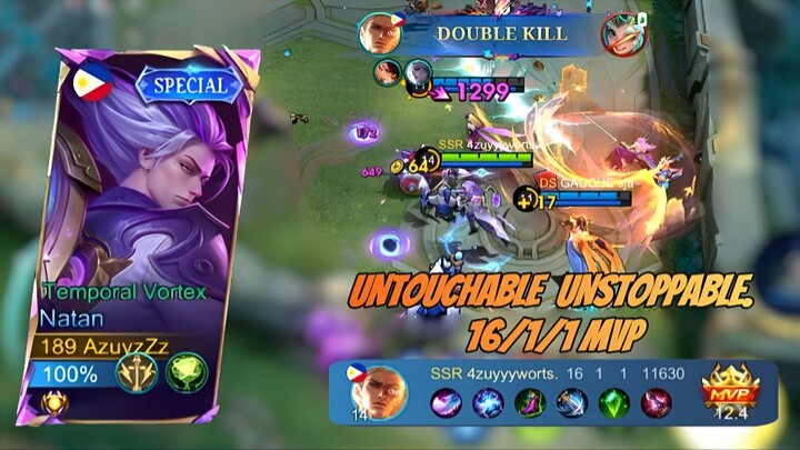 ⚡NATAN 16/1/1 MVP GAMEPLAY!! FULL DAMAGE BUILD BIKIN MUSUH GAK BERGERAK!!💥 UNSTOPPABLE!!🔥