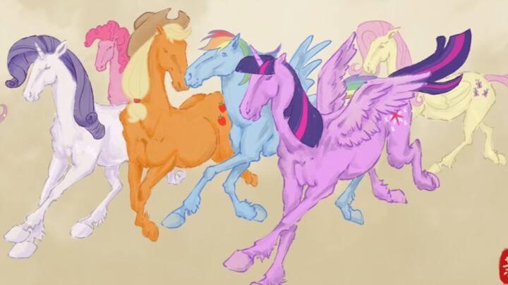 لوحة الخيول الثمانية، لكن مملكة المهر الصغير تخلق لنفسها حالة شبه مميتة هههههه