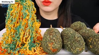 ASMR MÌ CAY TAKI XANH, VIÊN PHO MÁT, CHÓ NGÔ 4