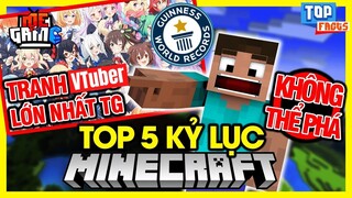 Top 5 Kỉ Lục Minecraft Không Thể Phá - Bức Tranh Hololive Lớn Nhất | meGAME