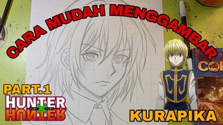 cara mudah menggambar anime Hunter x Hunter, krapika, sketsa part.1