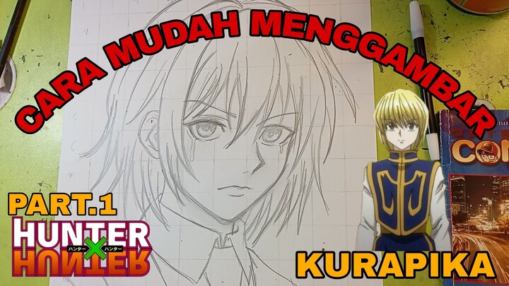 cara mudah menggambar anime Hunter x Hunter, krapika, sketsa part.1