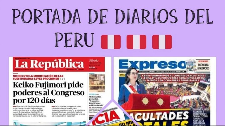PORTADA DE DIARIOS DEL PERU