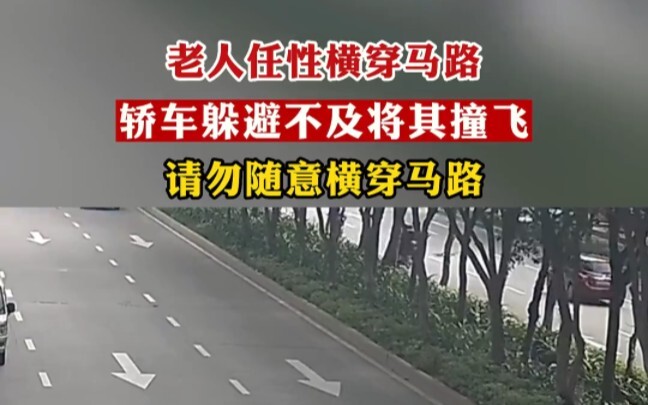 An elderly person recklessly crossed the road, and a car couldn’t avoid hitting them, sending the pe